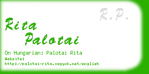 rita palotai business card